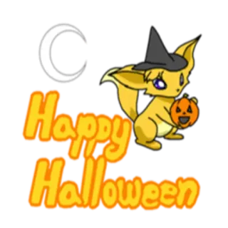 🌑 Happy Halloween halloween, citrouille, sorcière, lune, fête, mignon telegram sticker