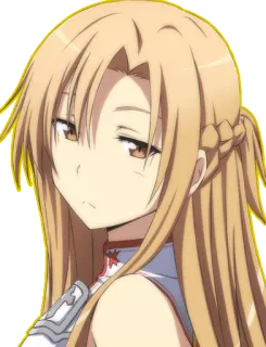 😑 Asuna Sword Art Online Anime, Personaje, Pelo Rubio, Chica, Animación Japonesa telegram sticker