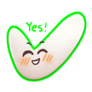 ☑ Yes! sim, check, marca, positivo, feliz, fofo telegram sticker