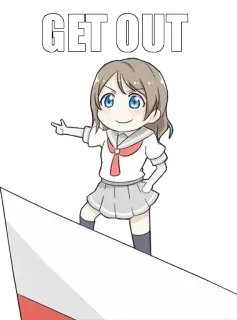 👈 GET OUT anime, cartoon, get out, character telegram sticker