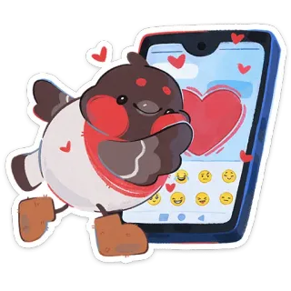 ❤️ Vogel, Smartphone, Herz, Liebe, Emojis, süß telegram sticker