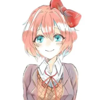 🙂 Sayori Doki Doki Literature Club! Anime, Videogioco, Carino, Ragazza, Personaggio telegram sticker