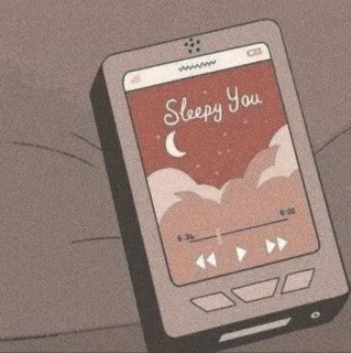 ❤️ Sleepy You 眠い, 音楽, 雲, 月, 夜 telegram sticker