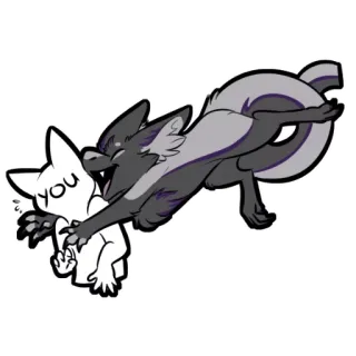 😈 you cartoon, hug, cute, furry telegram sticker