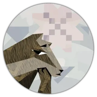 😒 lupo, animale, adesivo, arte, geometrico telegram sticker