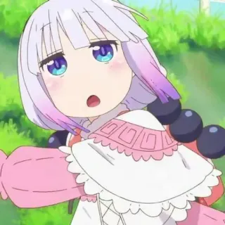 ☁️ Kanna Kamui Miss Kobayashi's Dragon Maid Anime, Kanna, Dragon Maid, Carino, Cartone animato, Kawaii telegram sticker