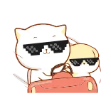 😎 gato, gafas de sol, dibujo animado, amistad, lindo telegram sticker