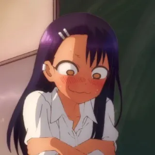 🍬 Nagatoro Don't Toy with Me, Miss Nagatoro Anime, Nagatoro, gêné, mignon, lycéenne, Manga telegram sticker