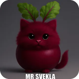 😍 MR SVEKLA แมว, บีทรูท, น่ารัก, คาวาอิ, สัตว์, ผัก, ศิลปะ, สติกเกอร์ whatsapp sticker