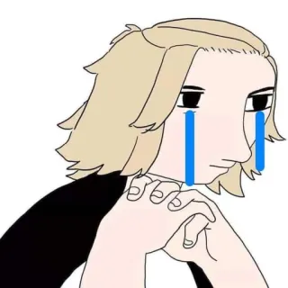 🥲 плач, грустный, манга, аниме, слезы, мультфильм telegram sticker