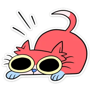 👀 кот, животное, милый, мультик, наклейка telegram sticker