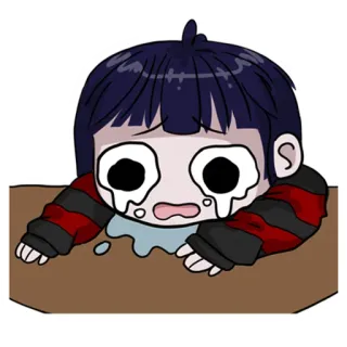😖 pleurer, triste, larmes, émotionnel, dessin animé, personnage, animé whatsapp sticker