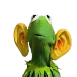 👂 Kermit the Frog kermit, grenouille, muppets, drôle, dessin animé, mème telegram sticker