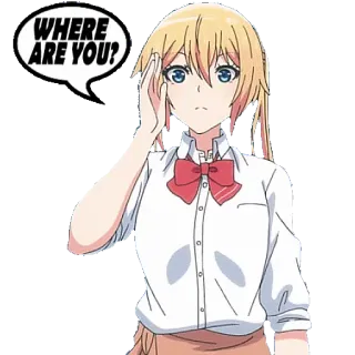 😑 WHERE ARE YOU? 动漫, 女孩, 问题, 卡通, 搜索 telegram sticker