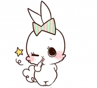 😇 coelho, fofo, kawaii, adesivo, animal, desenho animado, caprichoso telegram sticker
