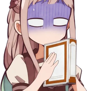 😨 Nene Yashiro Toilet-Bound Hanako-kun animé, fille, livre, choqué, manga telegram sticker