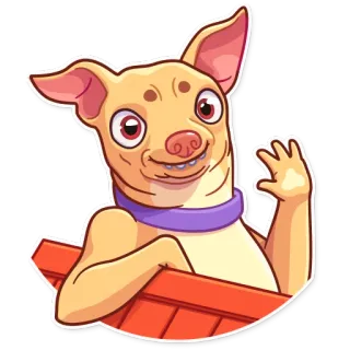 👋 Hund, Chihuahua, Tier, Haustier, süß, Cartoon whatsapp sticker