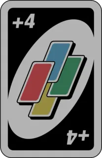 ⬛️ +4 uno, game, card, plus four whatsapp sticker