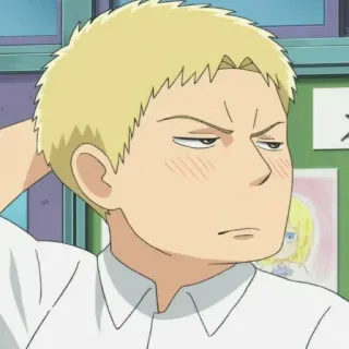 🐱 anime, boy, blond hair, expression, cartoon, male whatsapp sticker