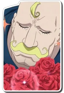 😞 Alex Louis Armstrong Fullmetal Alchemist อนิเมะ, ตัวละคร, อเล็กซ์ หลุยส์ อาร์มสตรอง, แขนกลคนแปรธาตุ, กล้ามเนื้อ, ดอกกุหลาบ telegram sticker