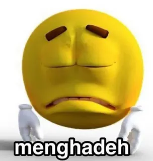 😞 menghadeh Emoji, Triste, Amarelo, Zangado, Expressão, Adesivo telegram sticker