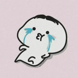 🌸 artifcial crying, sad, cartoon, cute, emotional, tears telegram sticker