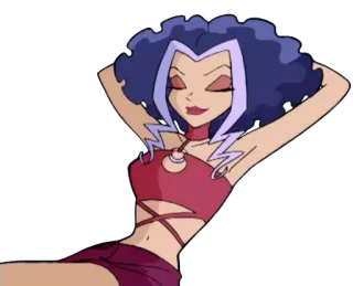 😎 Stormy Winx Club desenho animado, bruxa, magia, vilão, roxo telegram sticker