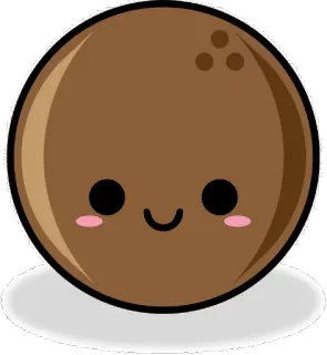 😊 coconut, food, cute, kawaii, fruit telegram sticker