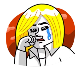🌝 menangis, sedih, kartun, wanita, air mata, emosi telegram sticker