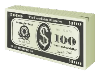 💵 Sample Text
The United State Of America
One Hundred dollar uang, mata uang, dolar, keuangan, tunai telegram sticker