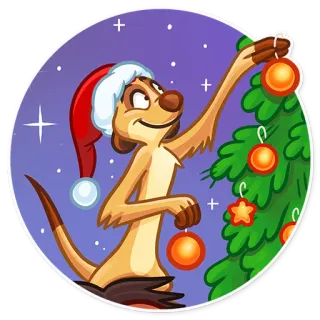 🎄 Timon The Lion King Timon, The Lion King, Christmas, cartoon, meerkat, holiday, ornaments, Christmas tree telegram sticker