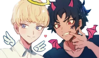 😊 angel, demon, love, lgbt, cute, fantasy telegram sticker