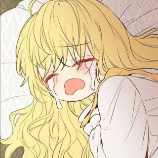💫 llorando, anime, chica, triste, lágrimas, rubia, dibujos animados telegram sticker