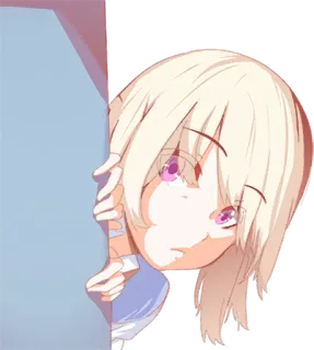 👀 anime, girl, peeking, kawaii, cute telegram sticker