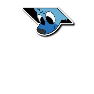 😶 anjing, kartun, biru, hewan, stiker telegram sticker