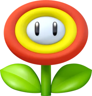 🔥 fire, flower, super, mario, powerup telegram sticker