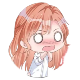 😮 Chibi, Anime, Kreskówka, Zszokowany, Zaskoczony, Rumieniący się telegram sticker