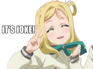 ✌ IT'S JOKE! anime, battuta, segno di pace, animato, adesivo whatsapp sticker