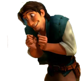 😅 Flynn Rider Tangled flynn rider, enredados, disney, personaje, dibujos animados, película whatsapp sticker