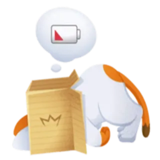 🔋 gato, caixa, bateria fraca, cansado, dormindo, desenho animado, animal whatsapp sticker