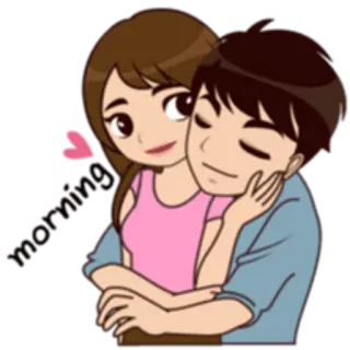 🙌 couple, amour, câlin, affection, romance, dessin animé telegram sticker