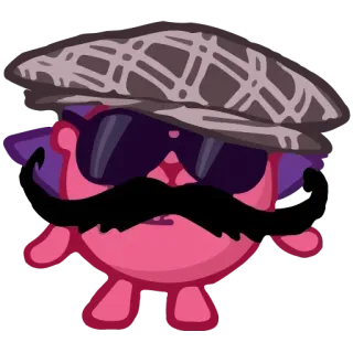 🤠 cartoon, character, mustache, sunglasses, hat, funny telegram sticker