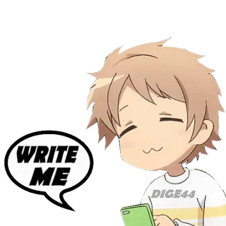 ✍️ WRITE ME anime, cartone animato, messaggio, richiesta, testo, scrivere telegram sticker