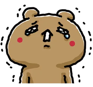 💙 oso, triste, llorando, emocional, dibujos animados, sticker telegram sticker
