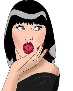 😱 femme, dessin animé, glamour, visage, fille telegram sticker