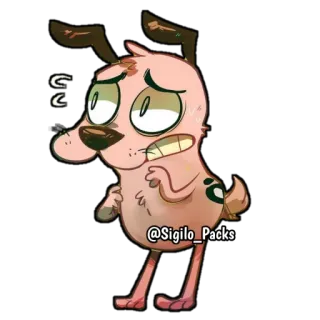 😢 Courage Courage the Cowardly Dog @Sigilo_Packs мультфильм, собака, храбрость, трусливый, испуганный, персонаж telegram sticker