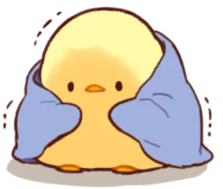 🥶 цыпленок, милый, одеяло, животное, птица telegram sticker