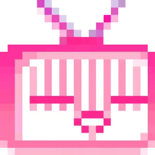 😓 pixel art, television, pink, retro, old tv, screen telegram sticker