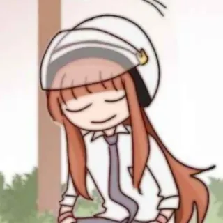 🎈 Anime-Stil, Mädchen, Helm, lange Haare, Cartoon whatsapp sticker
