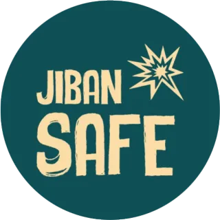 💥 JIBAN SAFE safety, explosion, warning, message, text, circle, teal telegram sticker